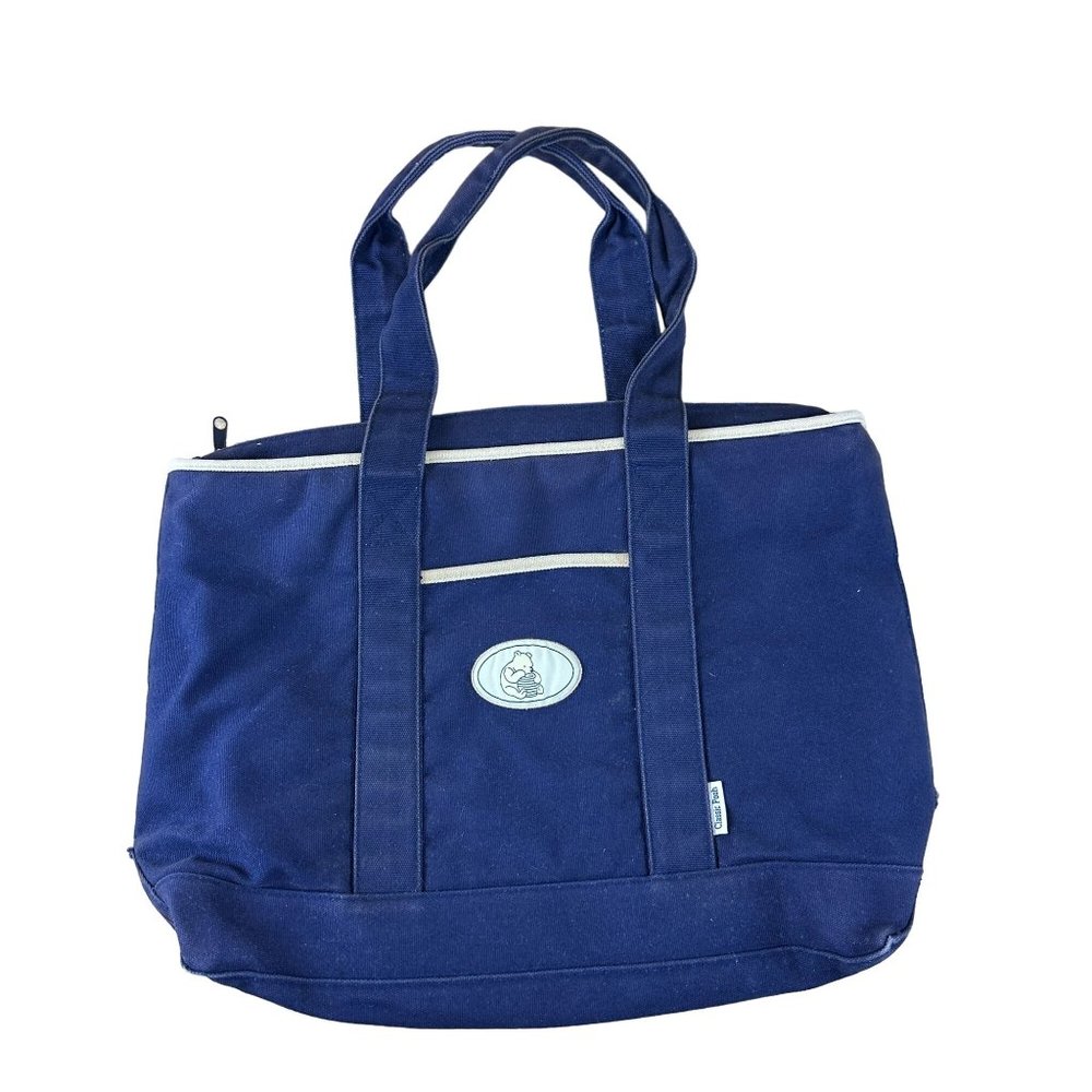 Classic Pooh Diaper Bag Navy Canvas w/ Changing Pad Lots of Pockets!